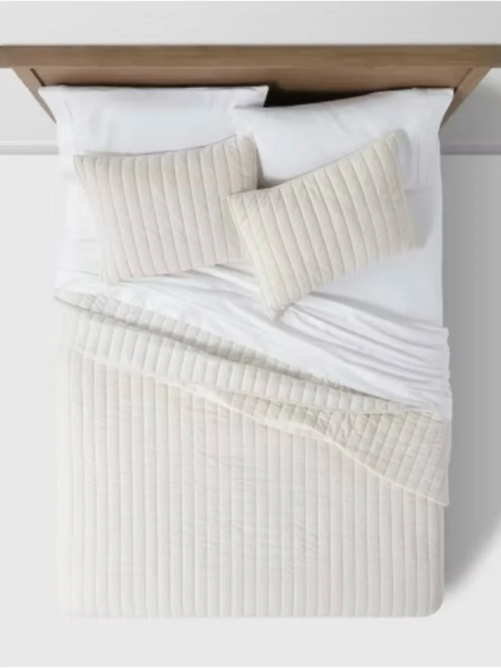 Stitch Velvet Quilt Cream - Threshold™